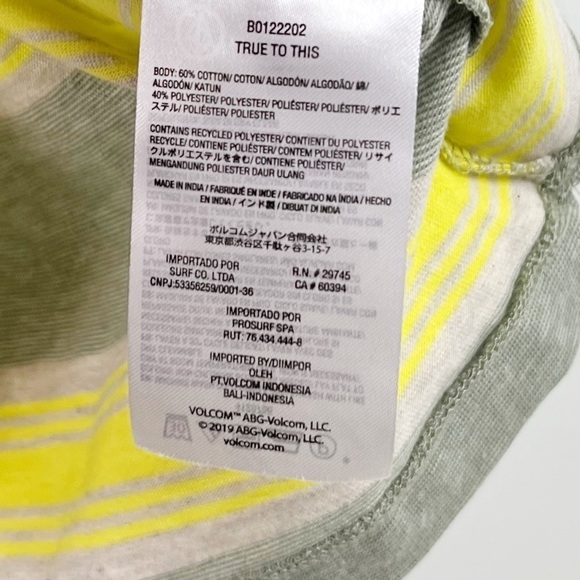 NWT Volcom Hyphen in Strypes Short Sleeve Striped Tee - Picture 8 of 8